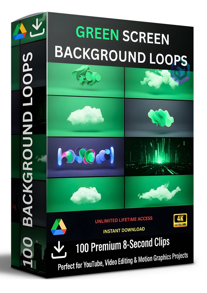 100 SEAMLESS GREEN SCREEN BACKGROUND LOOPS BUNDLE FOR VIDEO CREATORS product image (1)