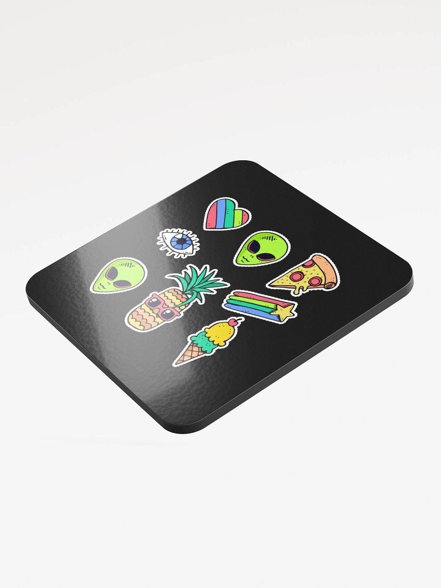 "Martians Take Belfast!" Roswell Aliens Black Cork Coaster product image (3)