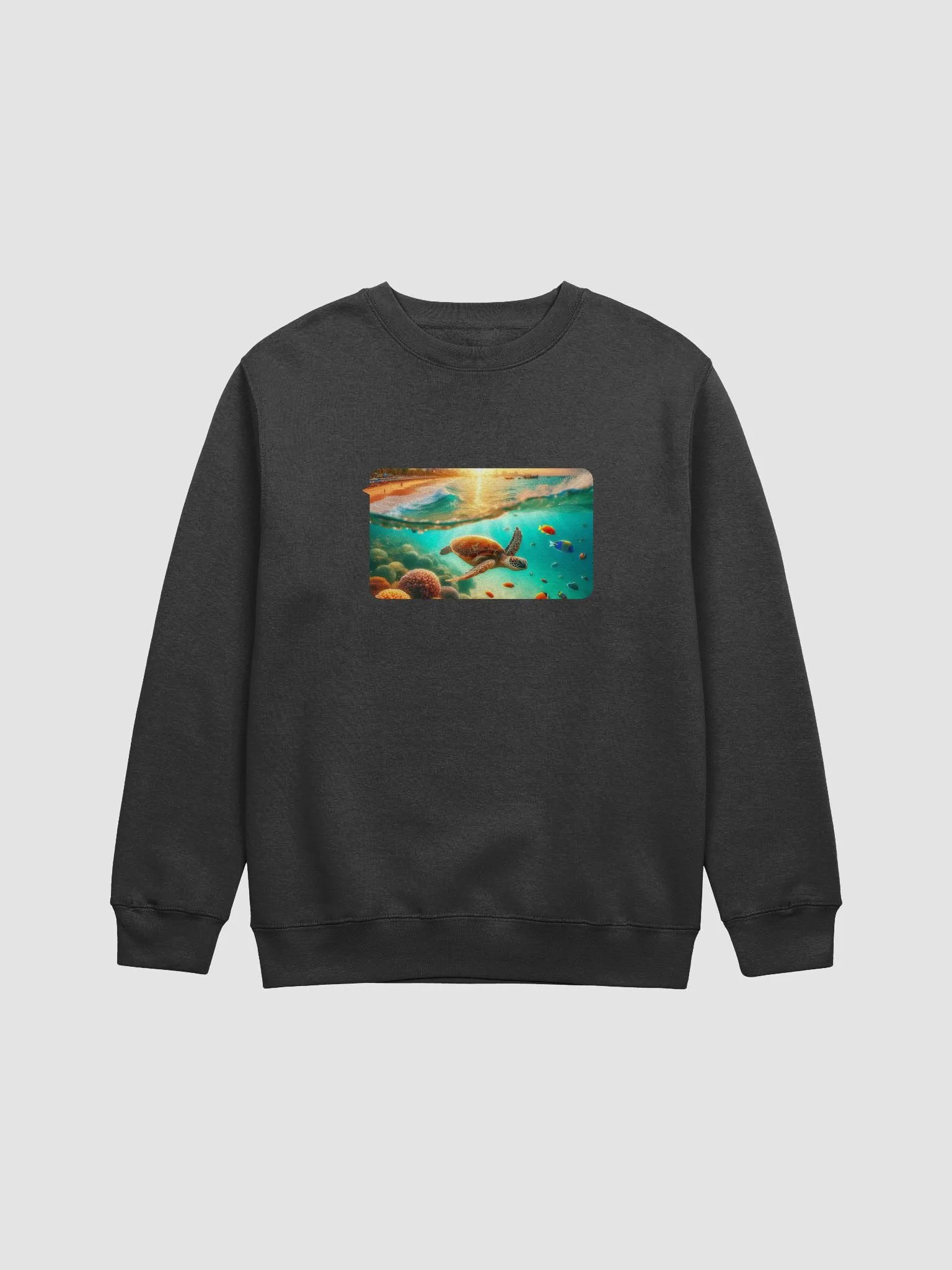 Sunset Serenity Crewneck Sweatshirt | AI Design underwater world product image (2)