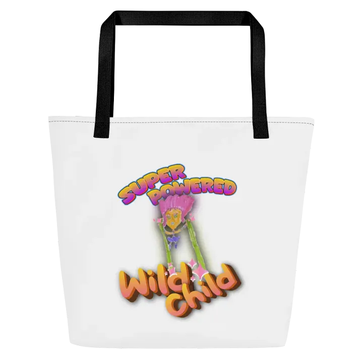 Super Powered Wild Child Large Tote Bag with Pocket product image (1)