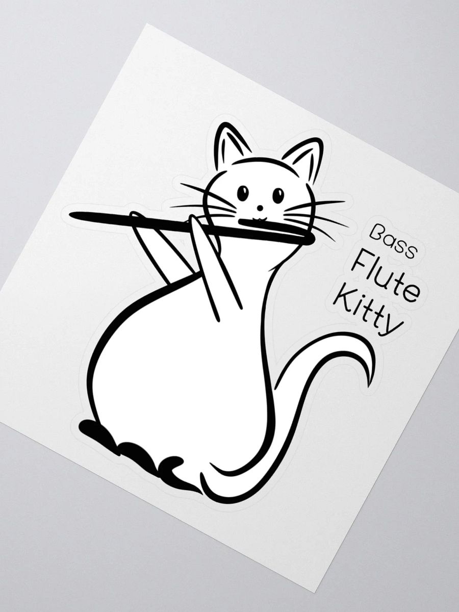 Whimsical Kiss Cut Bass Flute Kitty Sticker product image (2)