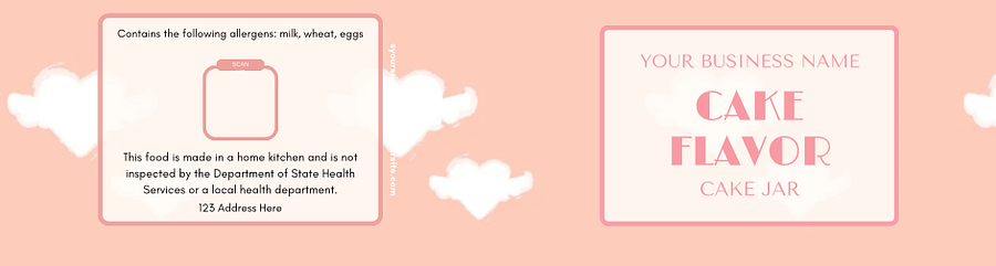 Soft Pink Valentine's Cake Jar Label Templates product image (2)