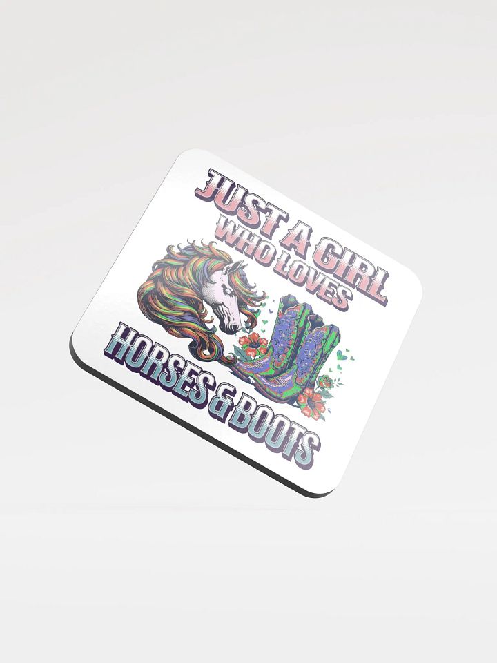 Just A Girl Who Loves Horses and Boots Illustrated Cork Coaster product image (1)