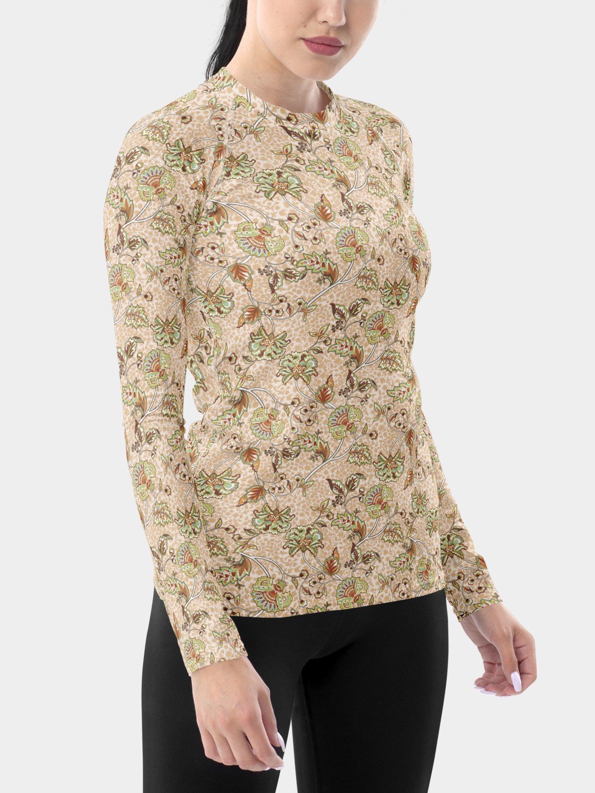 Rash Guard "Elegant Neutral Beige Chintz" product image (3)