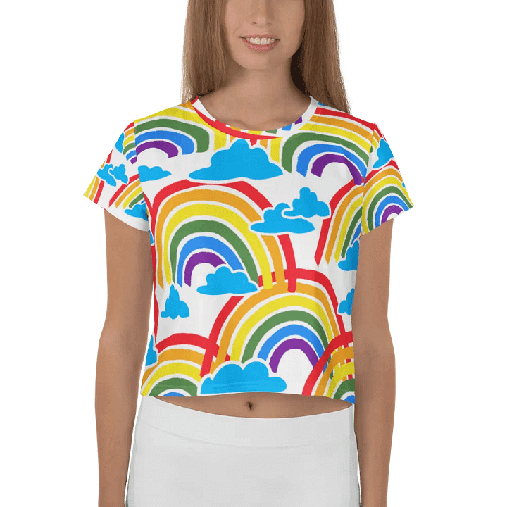Rainbow Clouds All-Over Crop Tee product image (1)