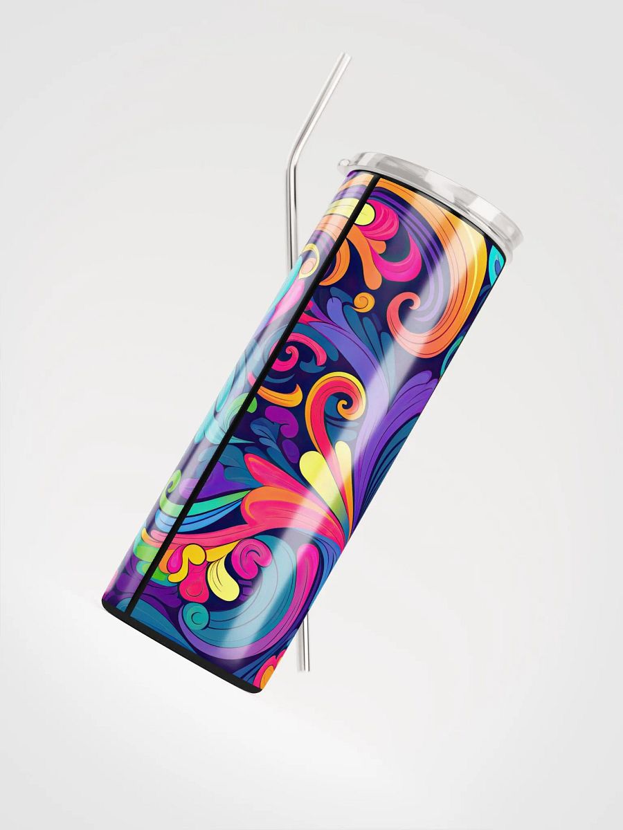 🌈 Funky Rainbow Stainless Steel Tumbler | 20oz Eco-Friendly Cup with Reusable Straw product image (4)