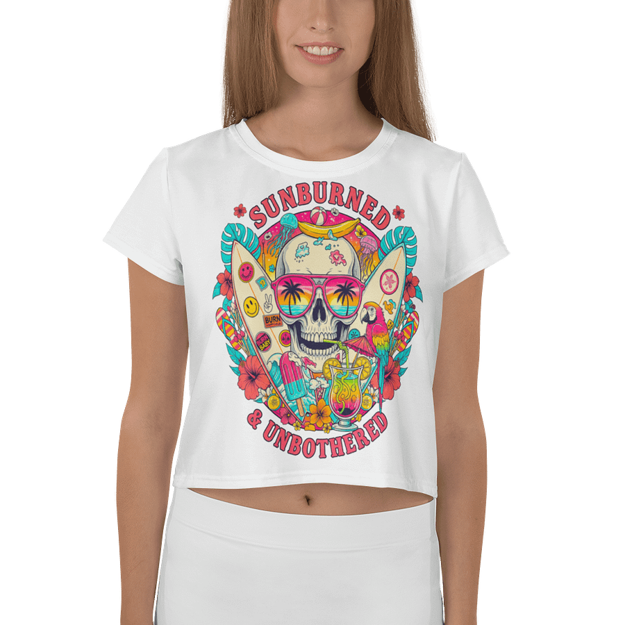 Sunburned & Unbothered — Retro Summer Skull Vibes T-Shirt product image (1)