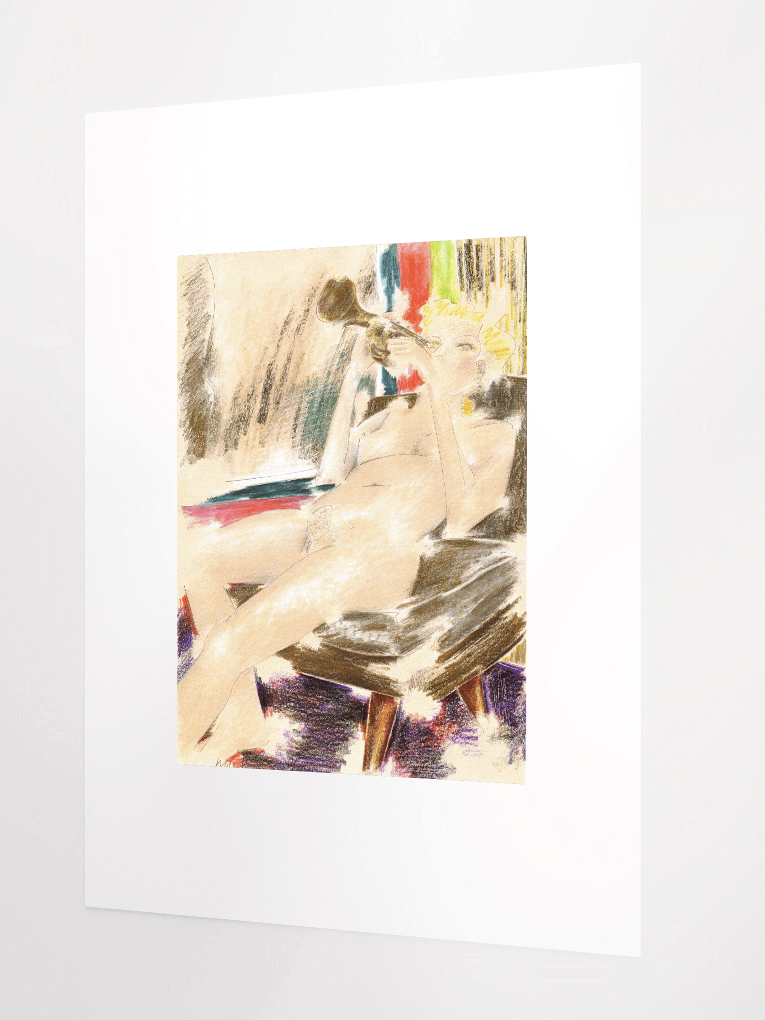 Woman Playing a Trumpet 1985 print product image (3)
