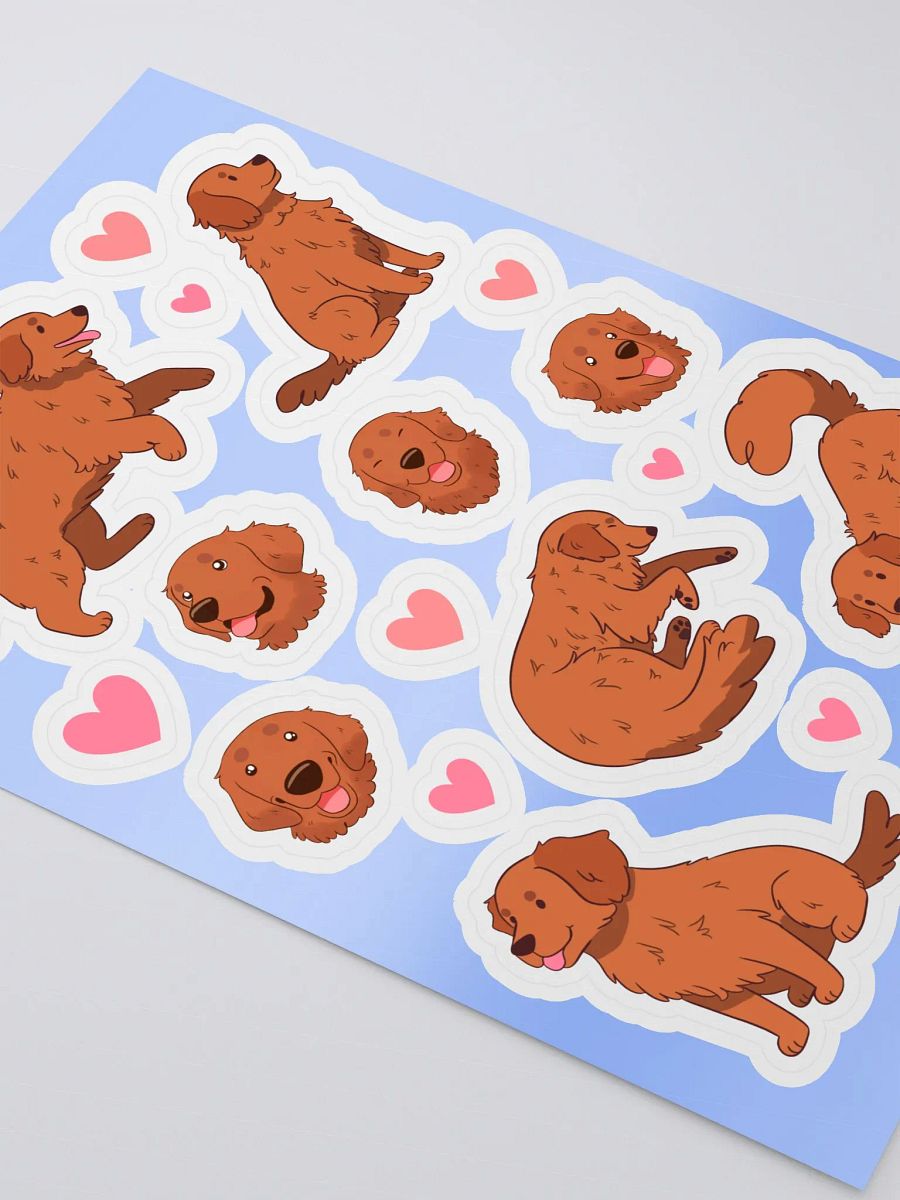 Dark Golden Retriever Love Sticker Sheet product image (3)
