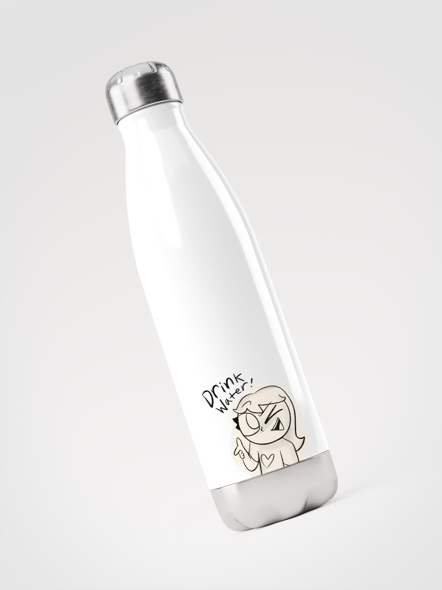 Indy "Drink Water" Water Bottle (White version) product image (3)