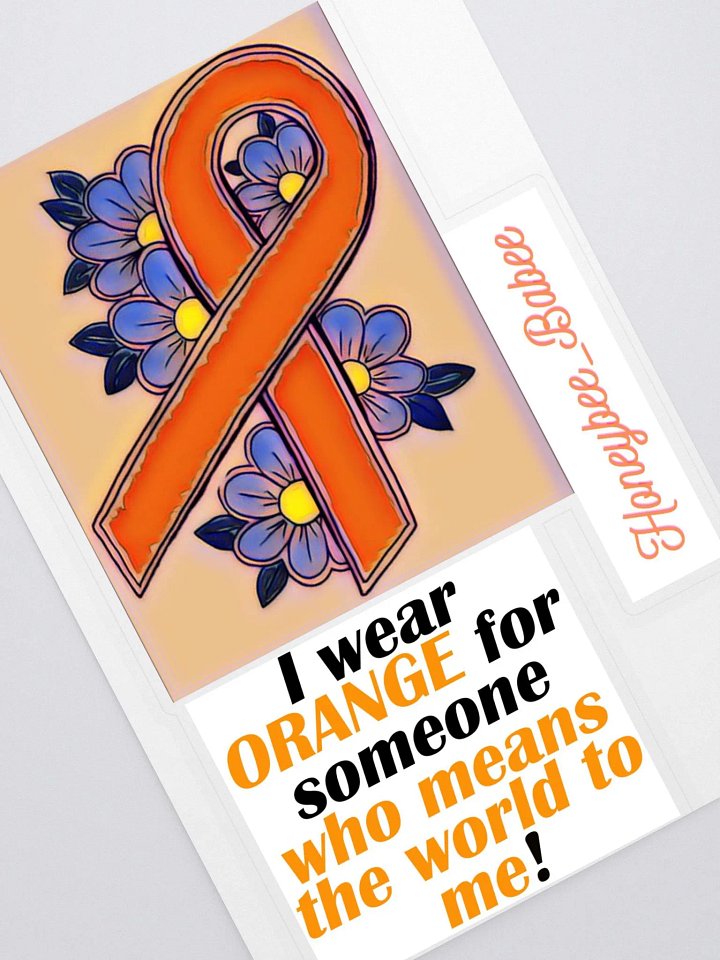 I wear Orange ribbon sticker product image (2)