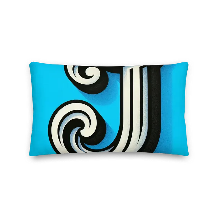 Jazzy Swirls Premium Pillow | Ai Design initial J product image (2)