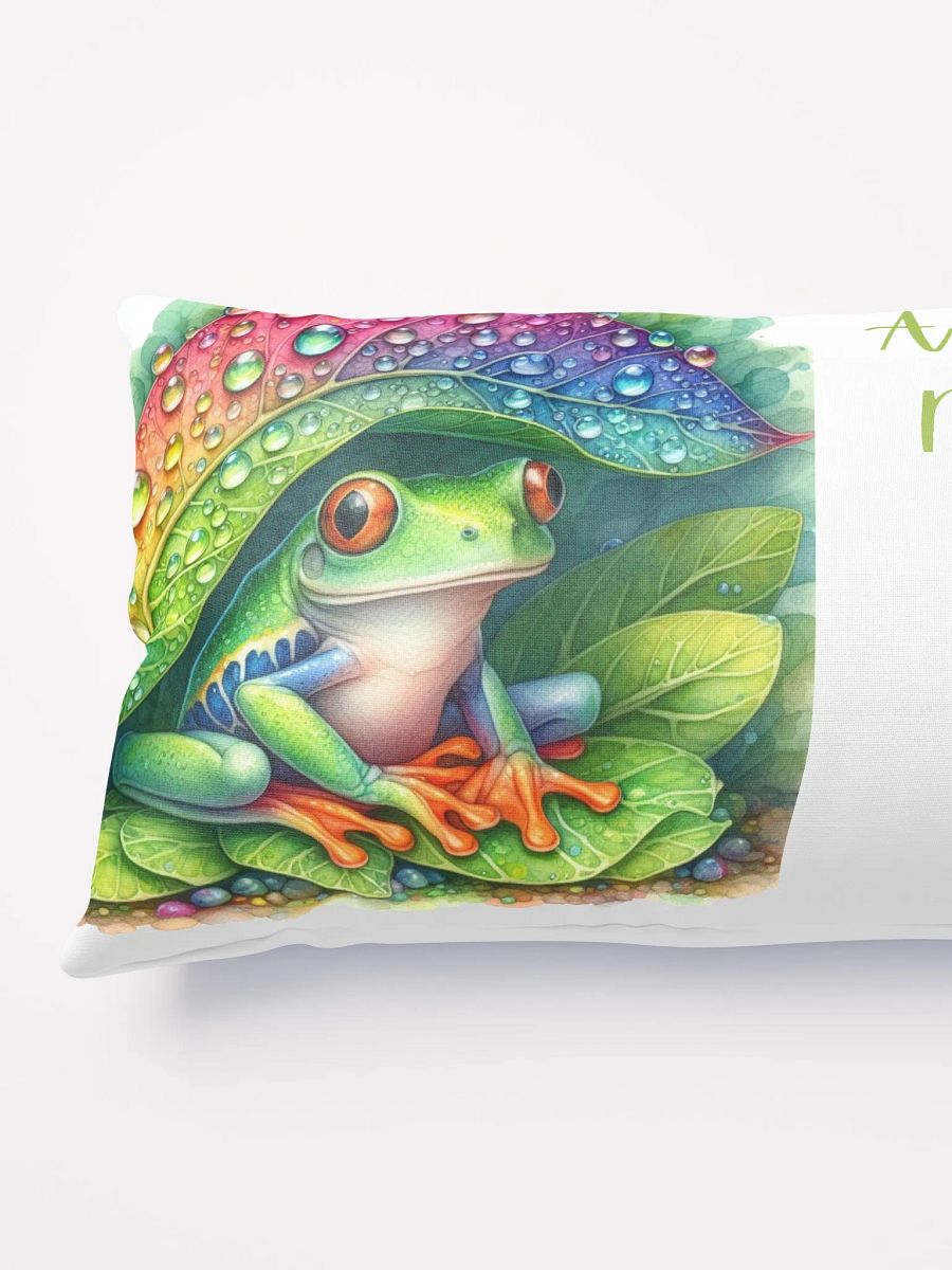Rainy Day Frog Pillow Double Sided In White product image (3)