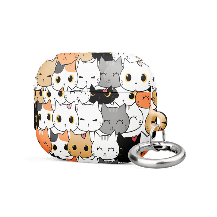 Whimsical Cat Faces All-Over Print AirPods® Case product image (9)