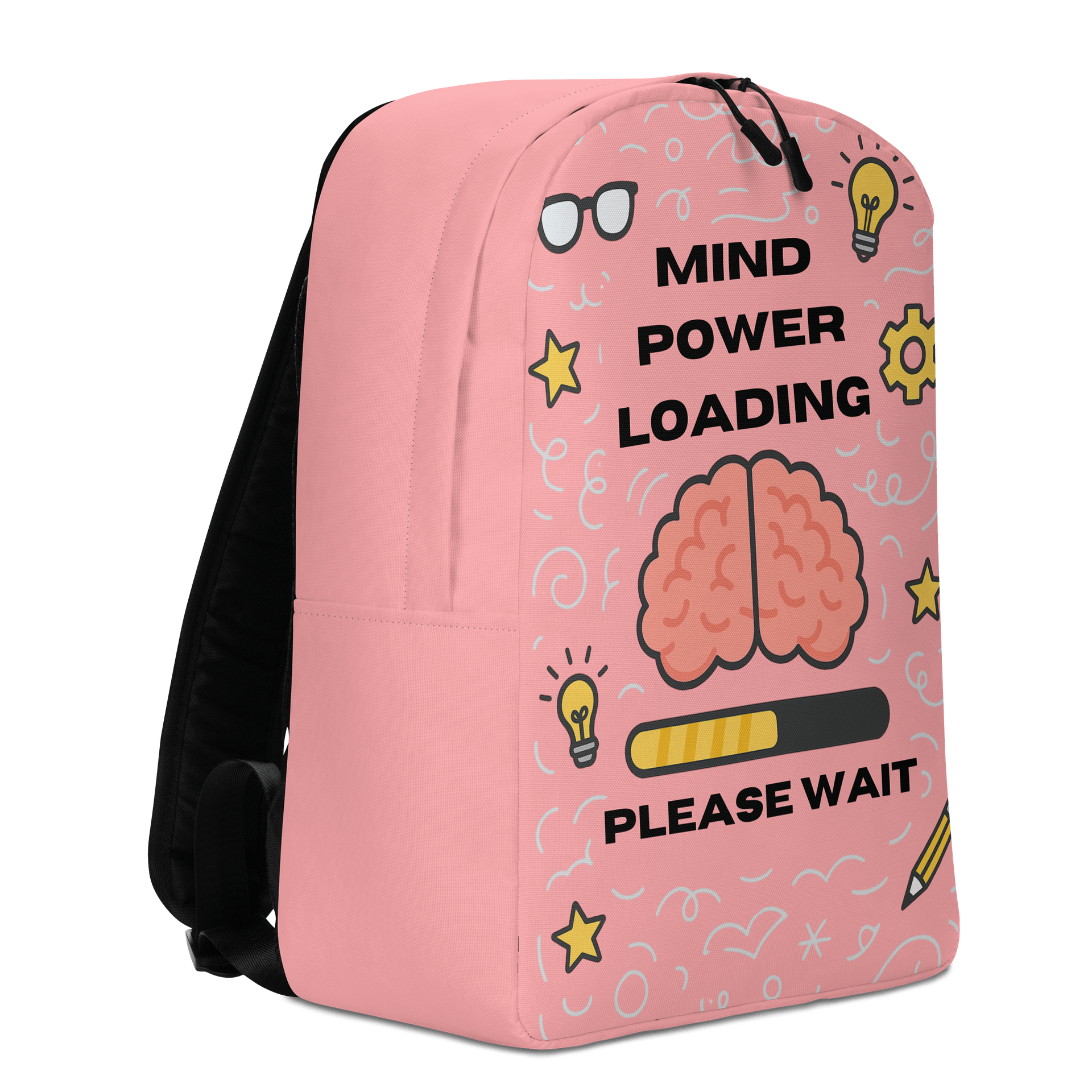 Mind Power Loading… Please Wait Backpack (Tropical Pink) product image (5)