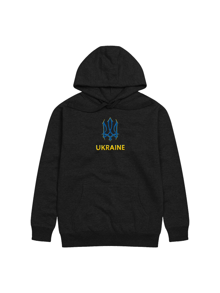 Ukraine Trident Blue Yellow Ukrainian Coat Arms Official Symbol | Cotton Heritage Unisex Premium Hoodie | Embroidered product image (12)