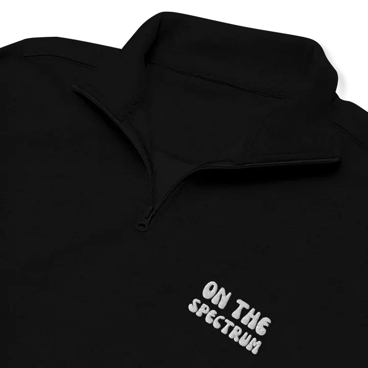 ON THE SPECTRUM (white) embroidered quarter zip product image (2)