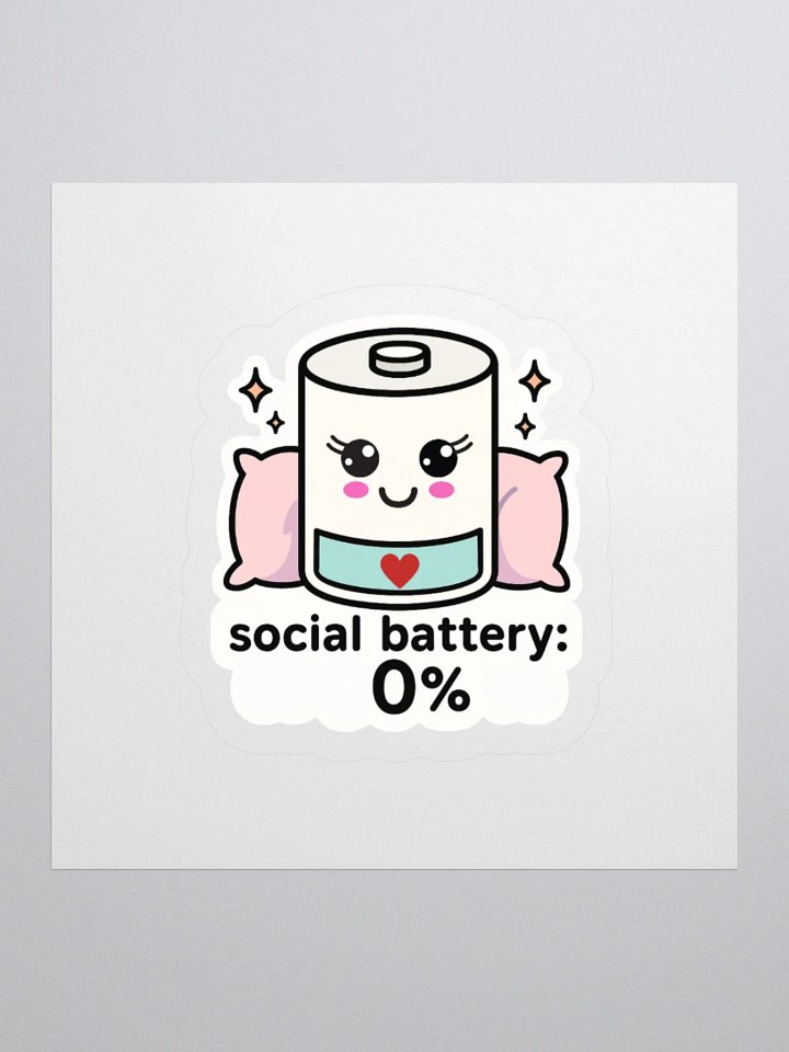 Social Battery 0% Sticker product image (2)