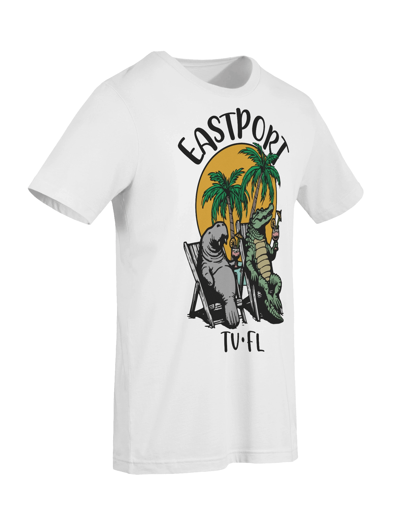 Eastport TV Florida USA Fun Manatee Alligator Design T-shirt product image (52)
