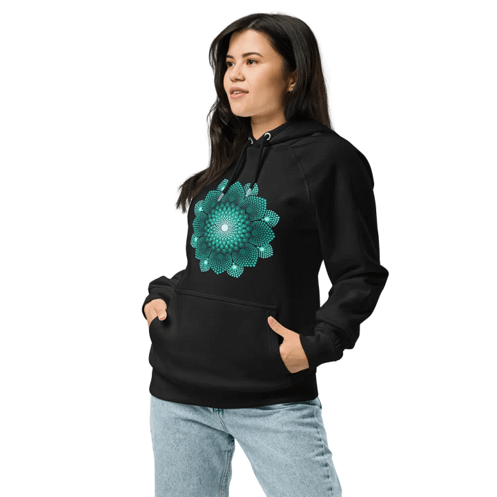 Turquoise Dot Mandala Unisex Eco Hoodie product image (1)