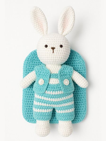 Handmade Crochet Backpack (Cyan) product image (1)