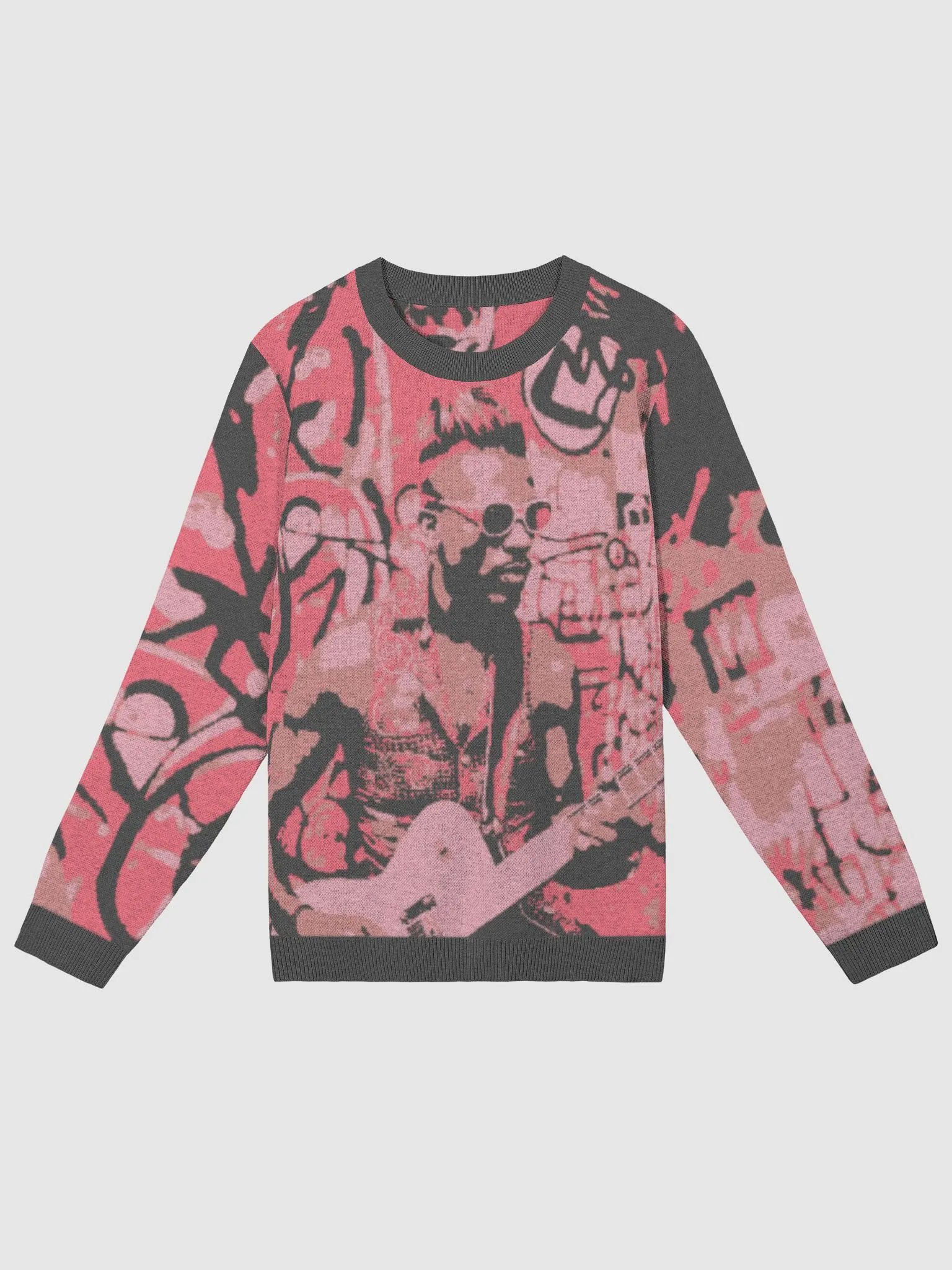 ®ocker Billy Guitar Groove Hot Pink Jacquard Sweater product image (1)