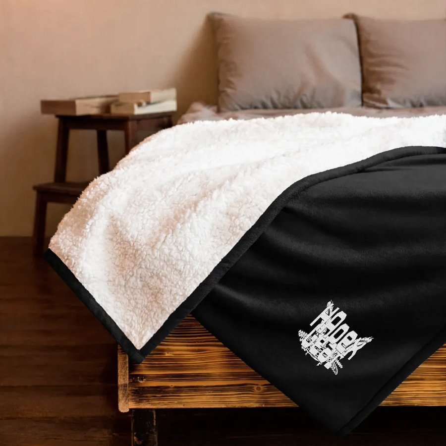 Premium Sherpa Blanket - Embroidered - White HApex Gear Black Logo product image (8)