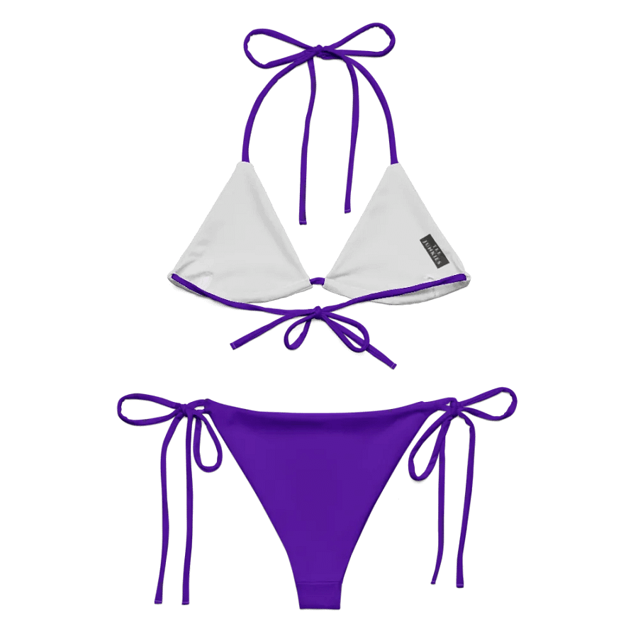 Purple Low Rise Cheeky String Bikini, Mardi Gras Top product image (9)