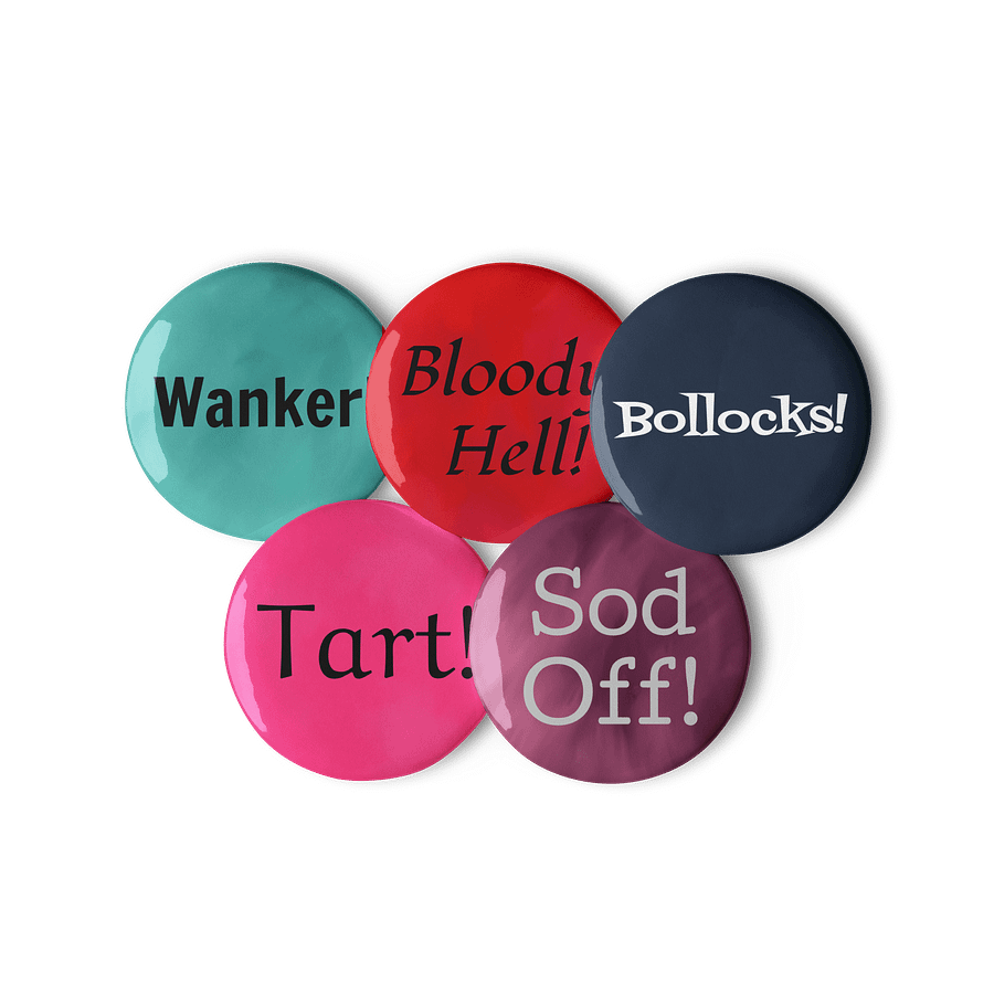 British Slang Pin Button Set product image (2)