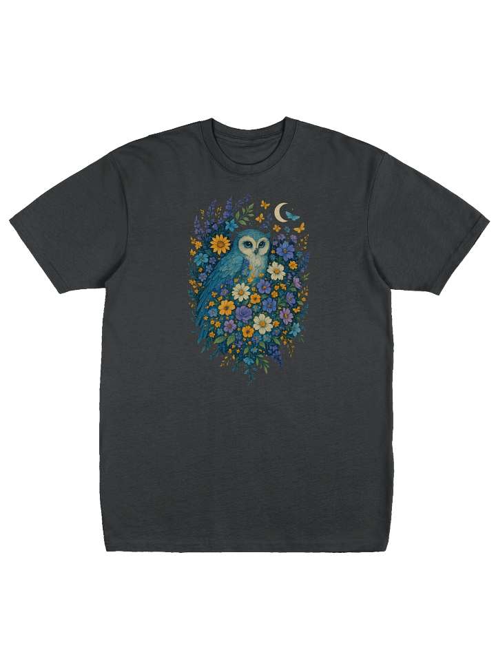 Cottagecore Owl T-Shirt With Moonlit Wildflower Garden product image (1)