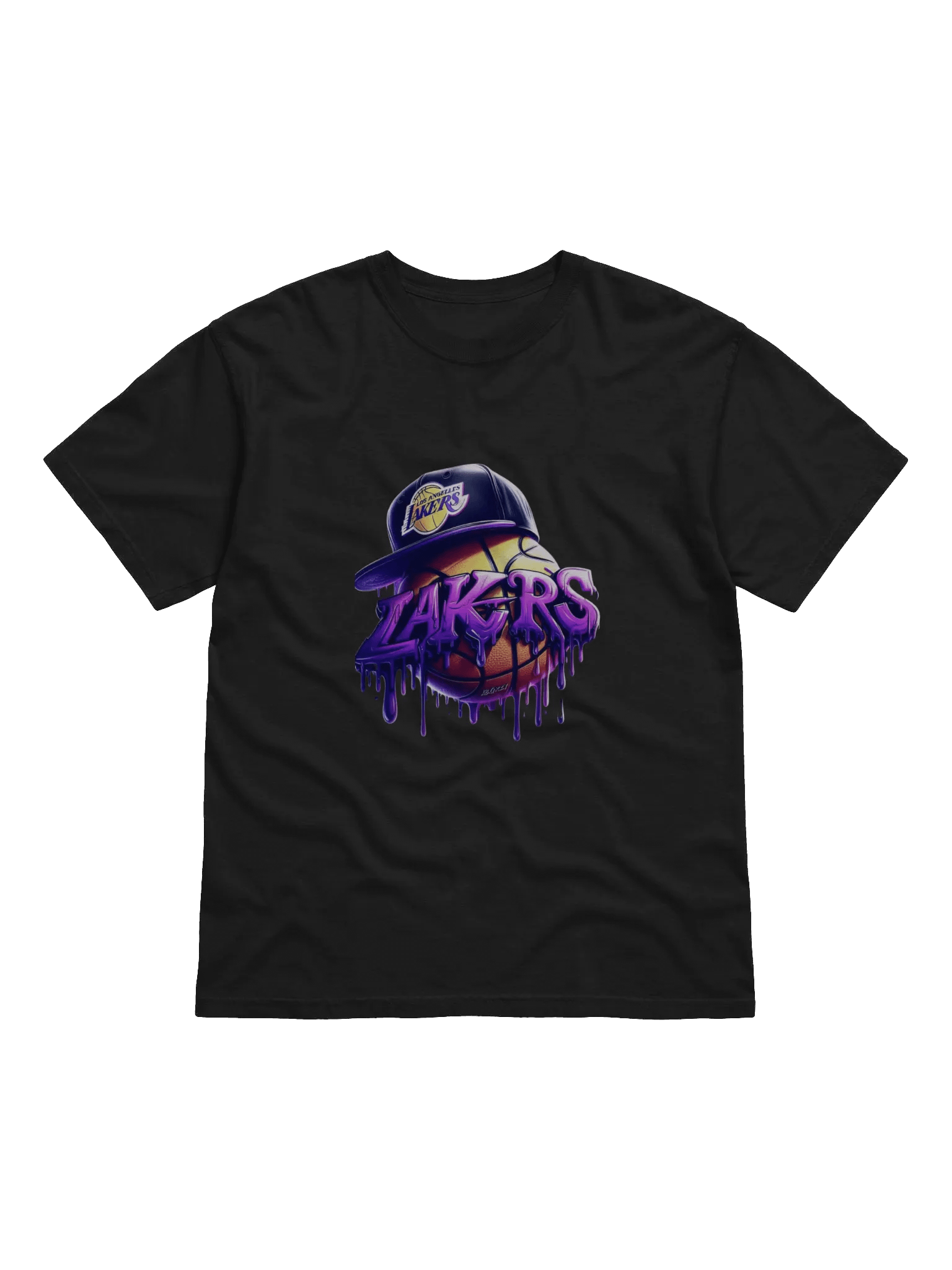 Lakers Graffiti Basketball Cap T-Shirt product image (2)