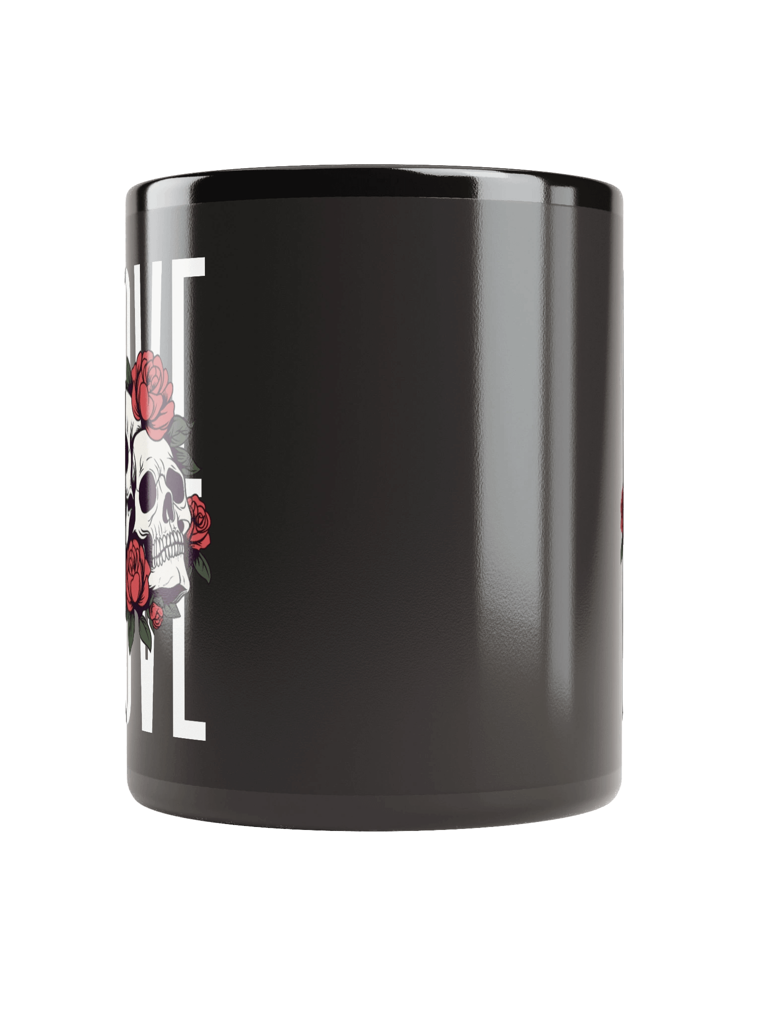 Roses & Skulls Black Coffee Mug product image (6)