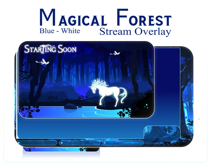 MAGICAL FOREST Stream Overlay Animated Pack, Magical Overlay Animated, Forest Stream Overlay, Horse Stream Overlay Animated, Blue Overlay product image (1)