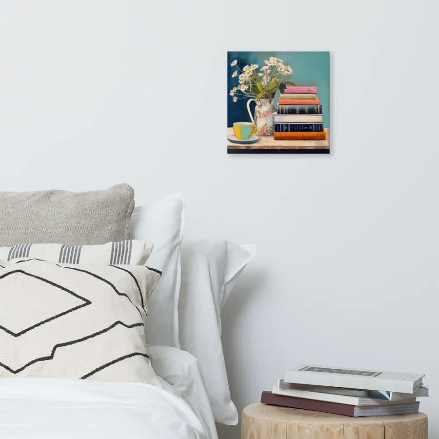 Art2401-30 Books and Tea Still Life - Canvas Print - sm product image (3)