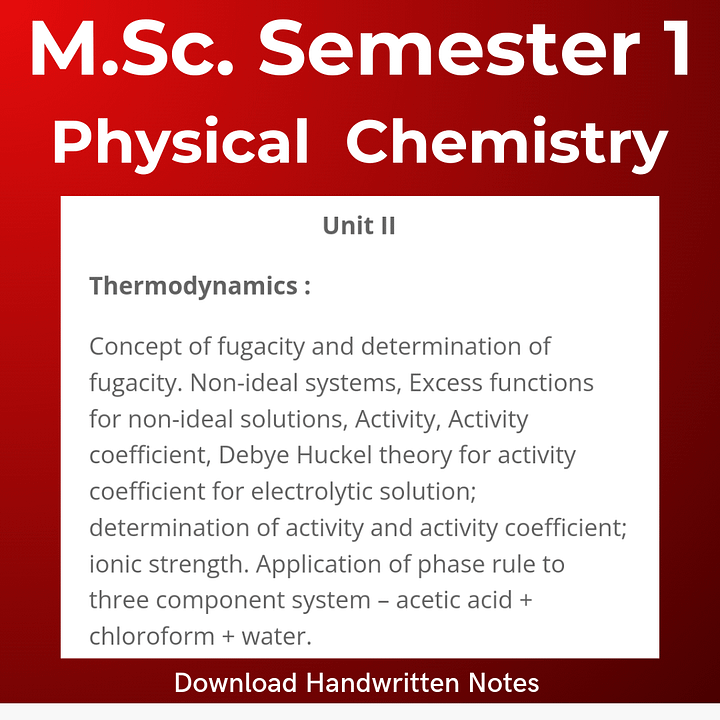 Physical Chemistry | Thermodynamics Notes | MSc Semester 1 | Handwritten Notes product image (2)