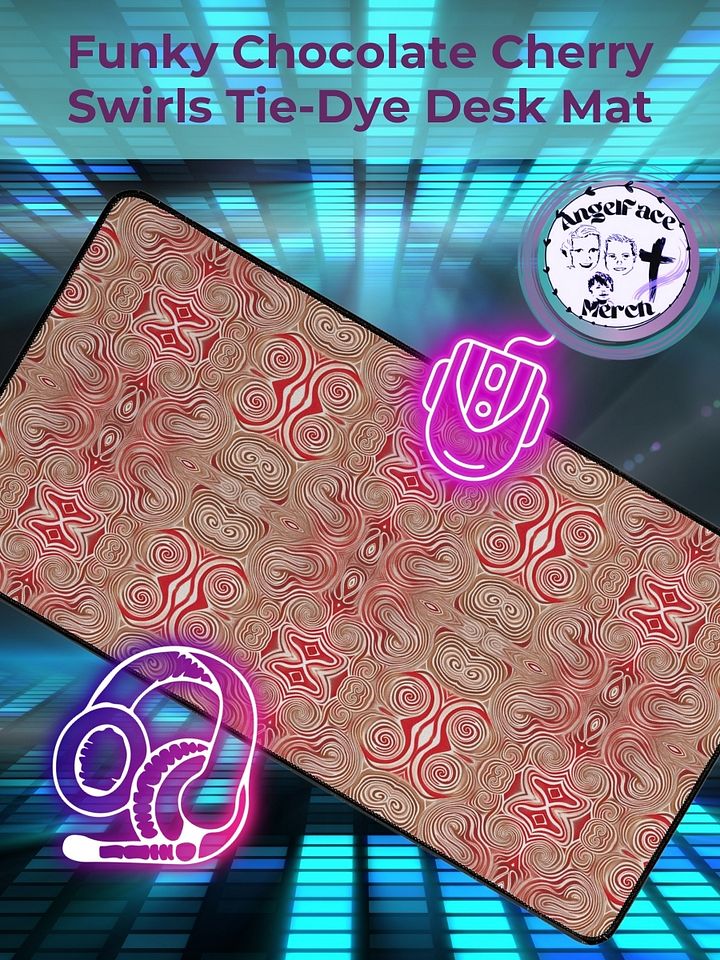 Funky Chocolate Cherry Swirls Tie-Dye Desk Mat product image (1)