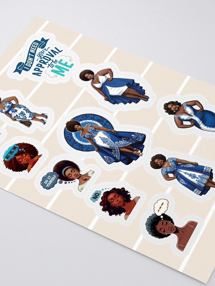 Beige and White Striped Sticker Sheet product image (2)