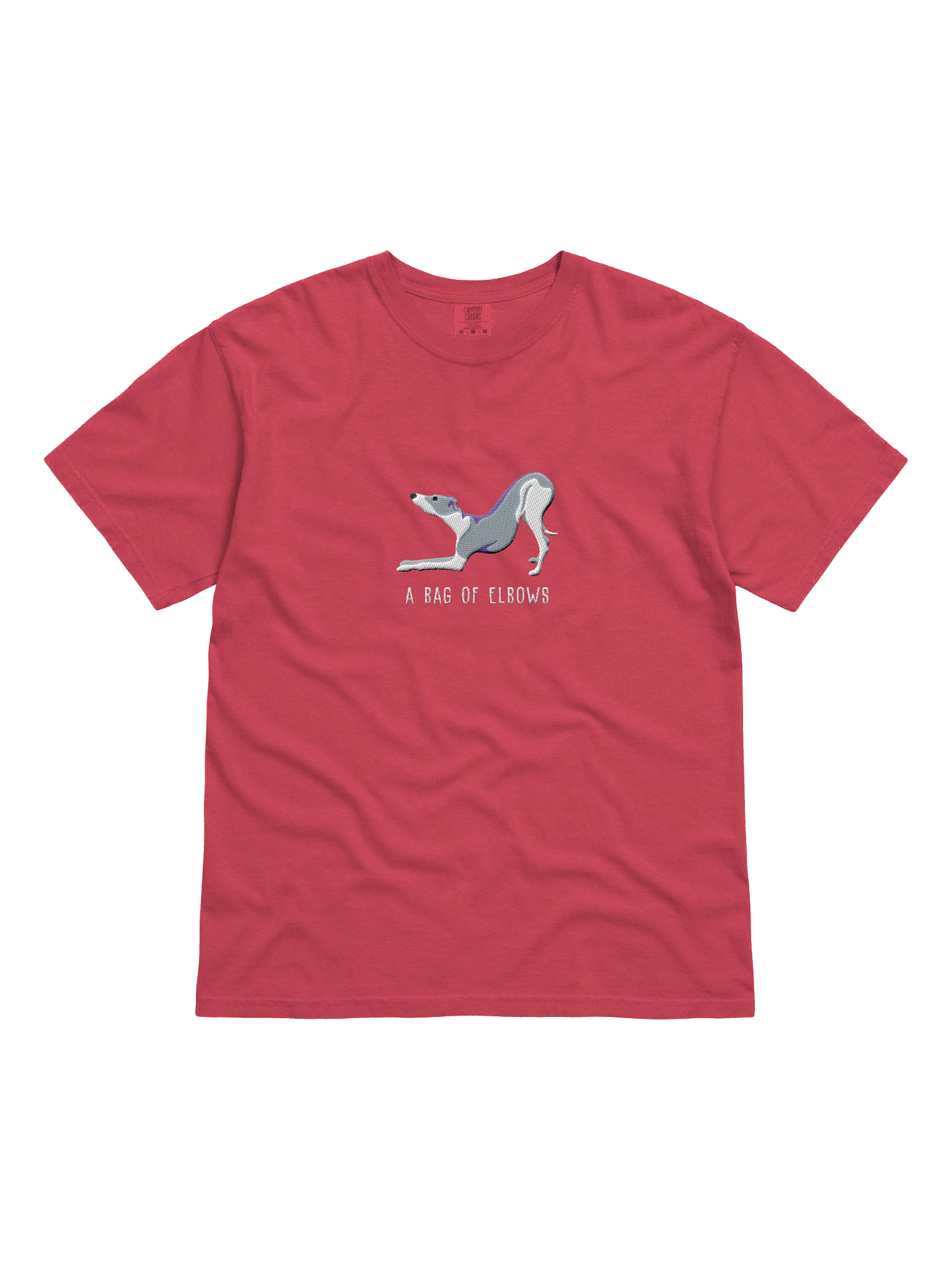 A Bag of Elbows T-Shirt(Embroidered) of an Italian Greyhound(Blue & White) product image (41)