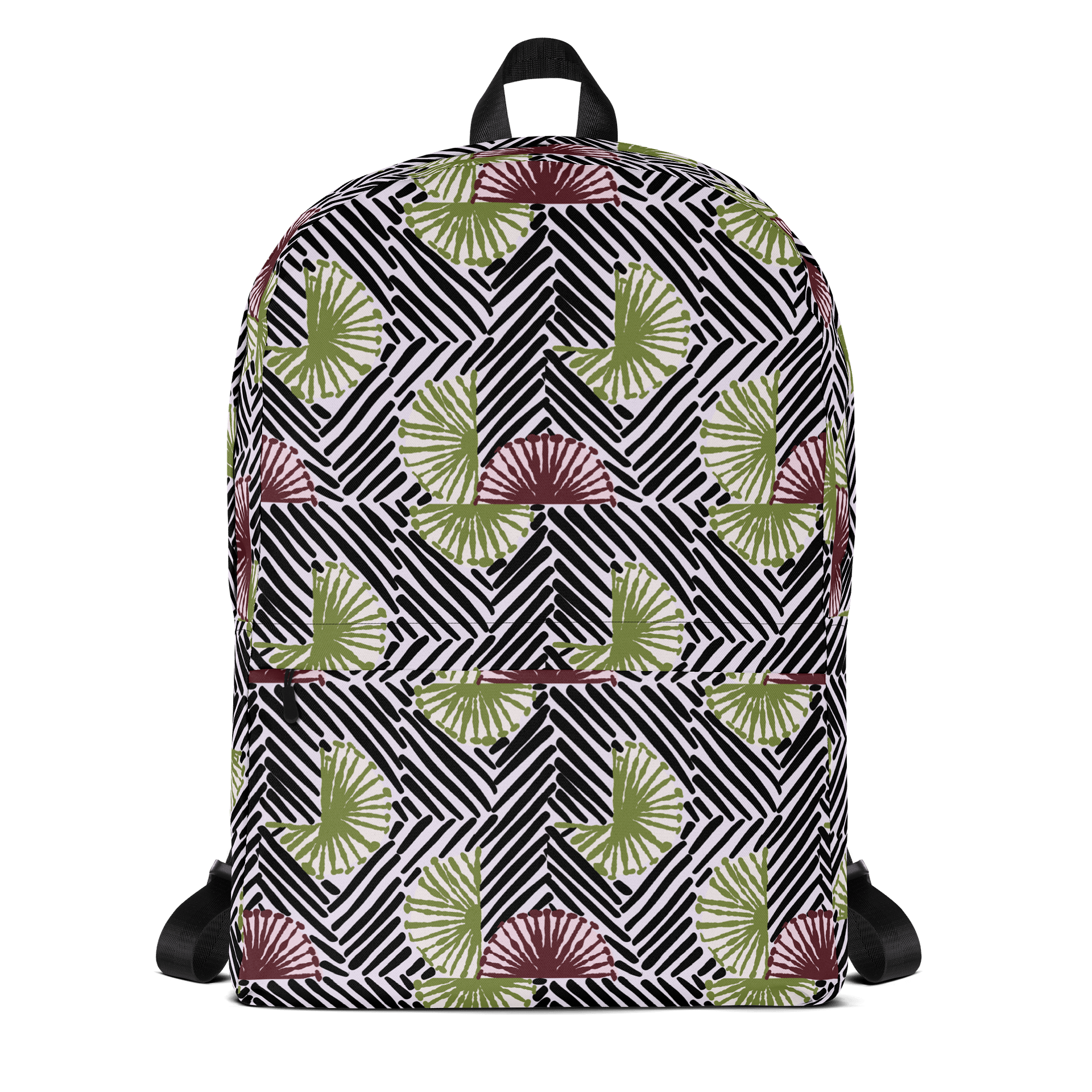 Afrococo Fan Stripes Geometric Laptop Backpack w/ Front Pocket product image (1)