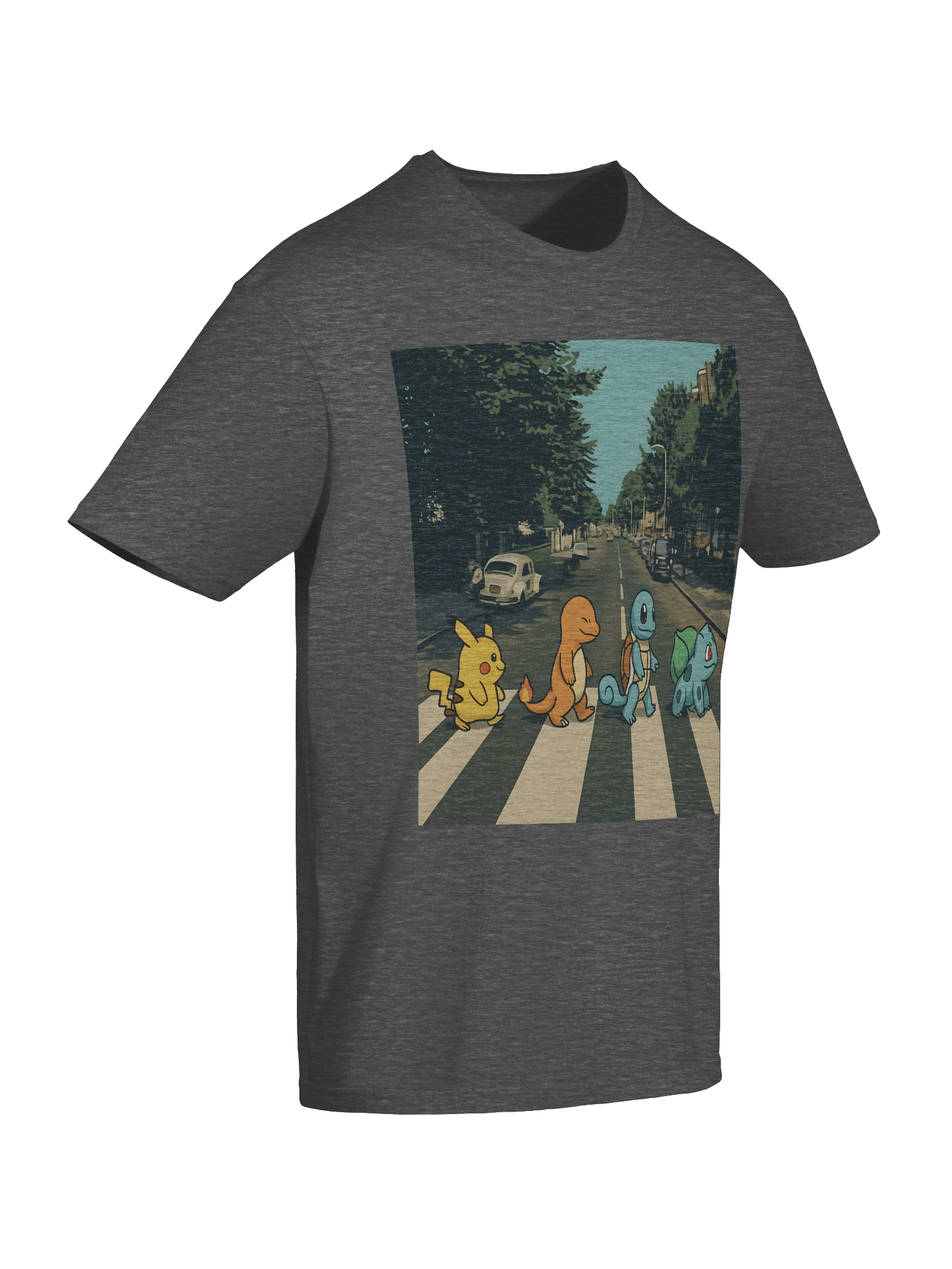 🚦 Abbey Road Pokémon Parody T-Shirt – Pikachu, Charmander, Squirtle & Bulbasaur Cross the Street product image (96)