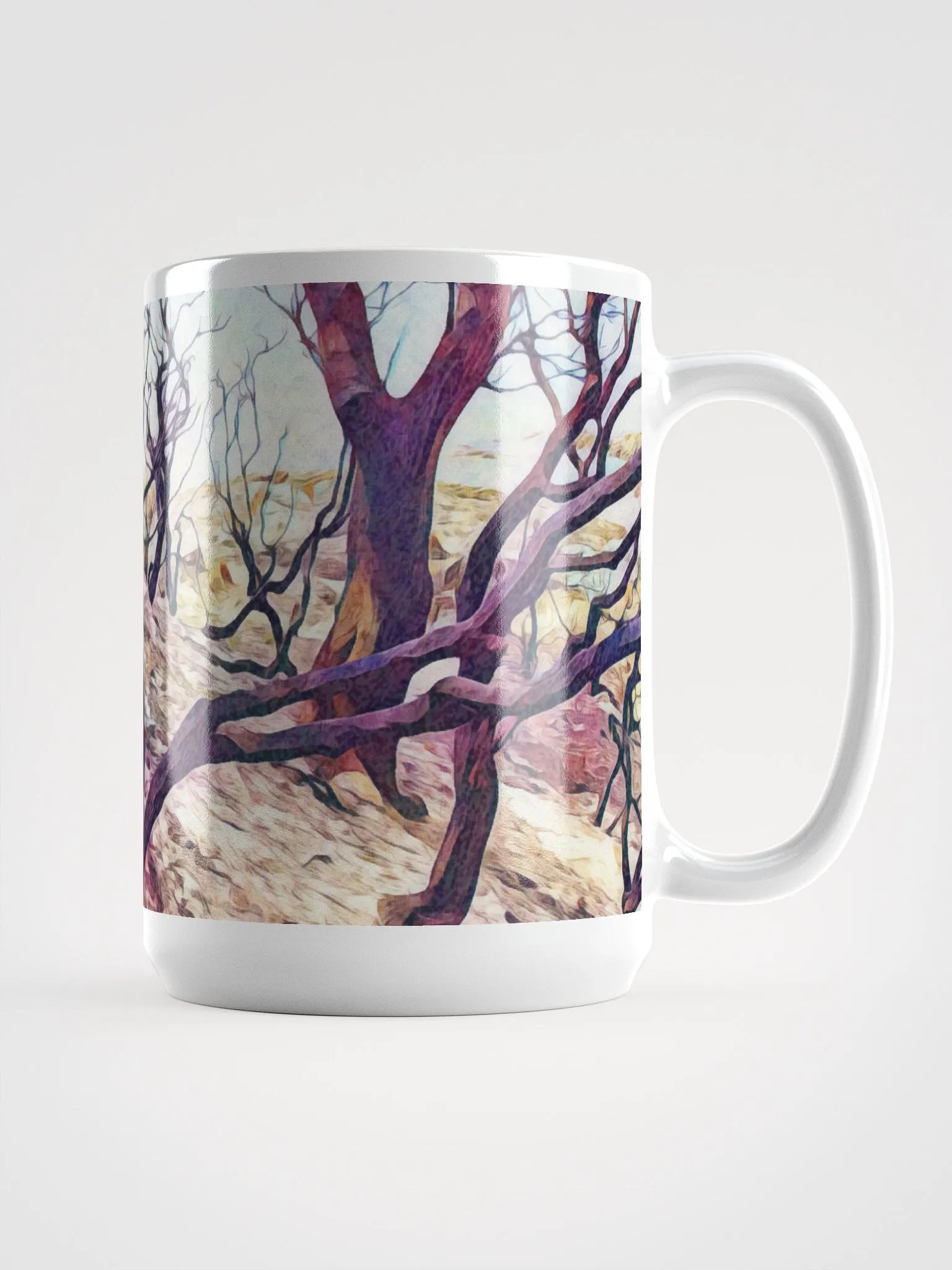 Abstract Graphic | White Coffee Mug | Twisted Treescape product image (3)