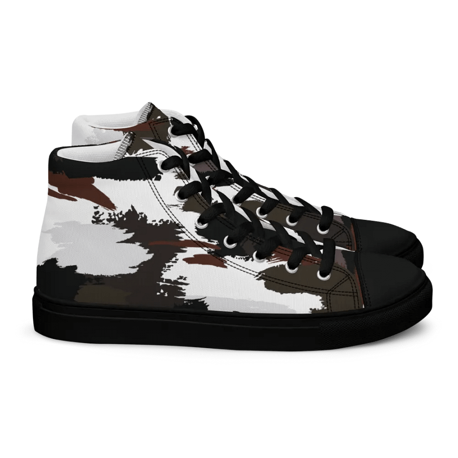 Men's Brown/White Brushstokes High Top Canvas Shoes product image (12)