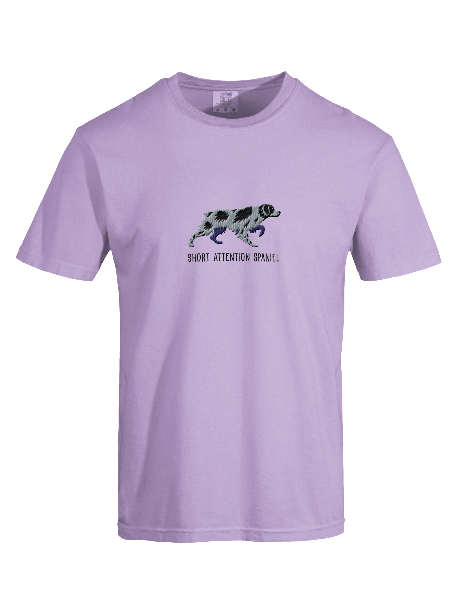 Short Attention Spaniel T-Shirt(Embroidered) of a Brittany Spaniel(Blue Merle) product image (37)