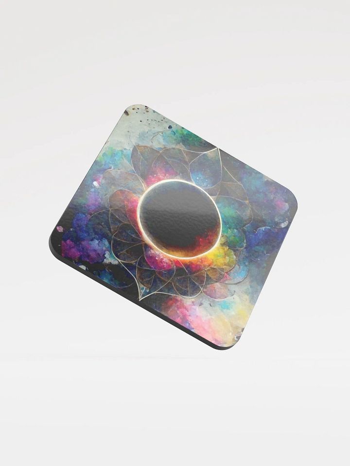 Cosmic Eclipse Glossed Cork Coaster product image (1)