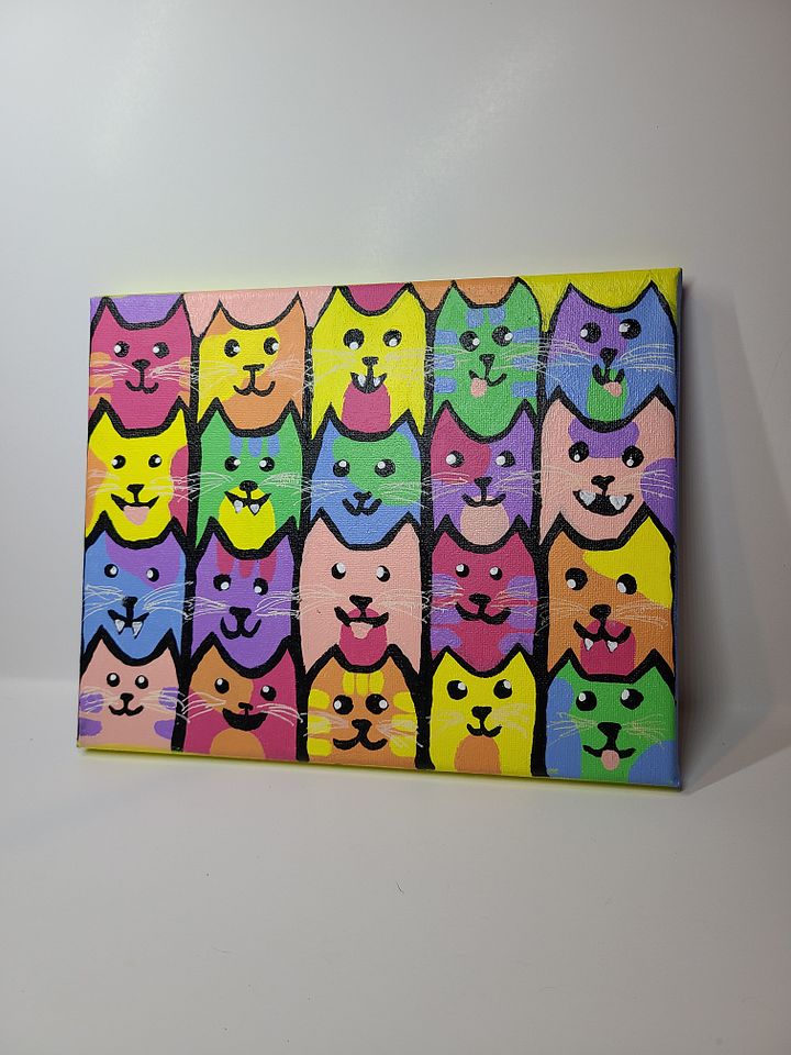 Kitty Clan Ain't Nothing to Fuck With - painting on 8x10 canvas product image (2)