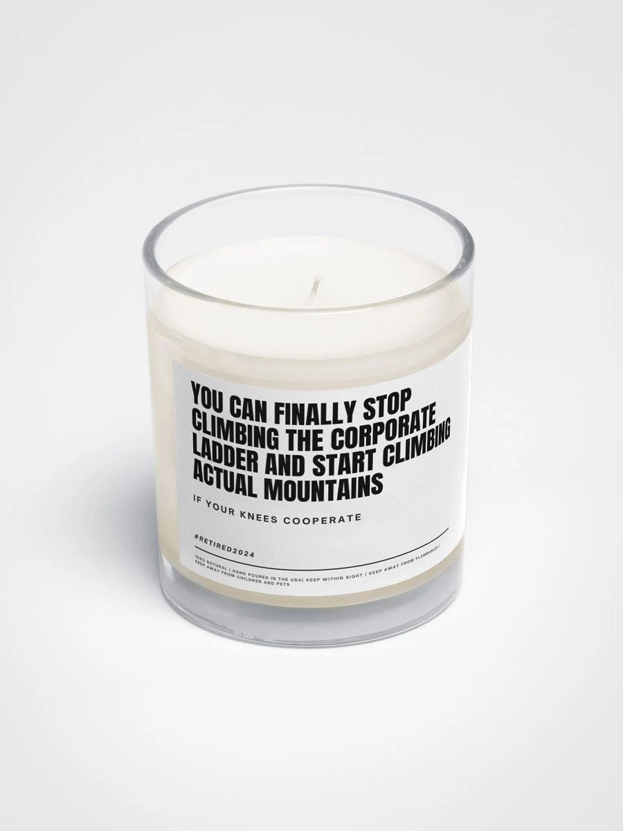 Funny retirement gift for colleague rock climber, hiker soy wax vegan candle product image (4)