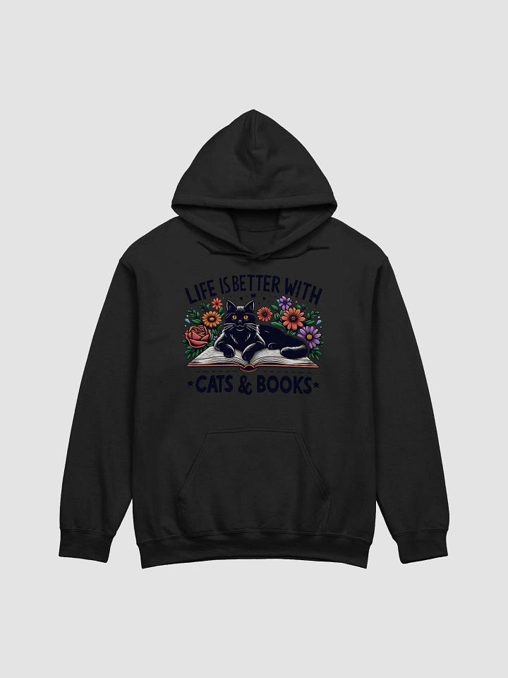 Life is better wtih cats and books Hoodie product image (1)