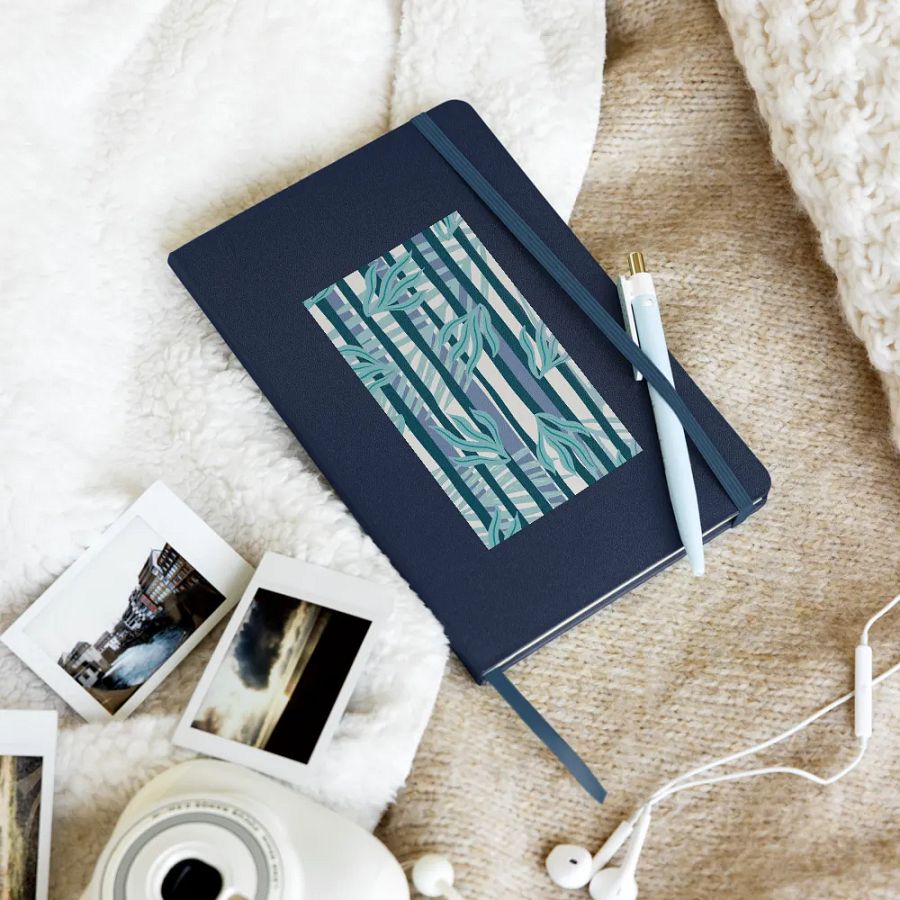 Blue Leaf Hardcover Notebook Lily Circuitry Hardcover Journal for dad mom son daughter product image (10)