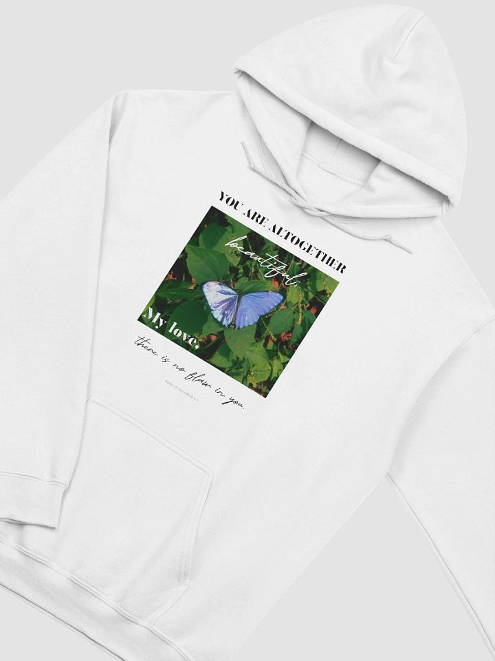 White Unisex Song of Solomon 4:7 Butterfly Hoodie product image (1)