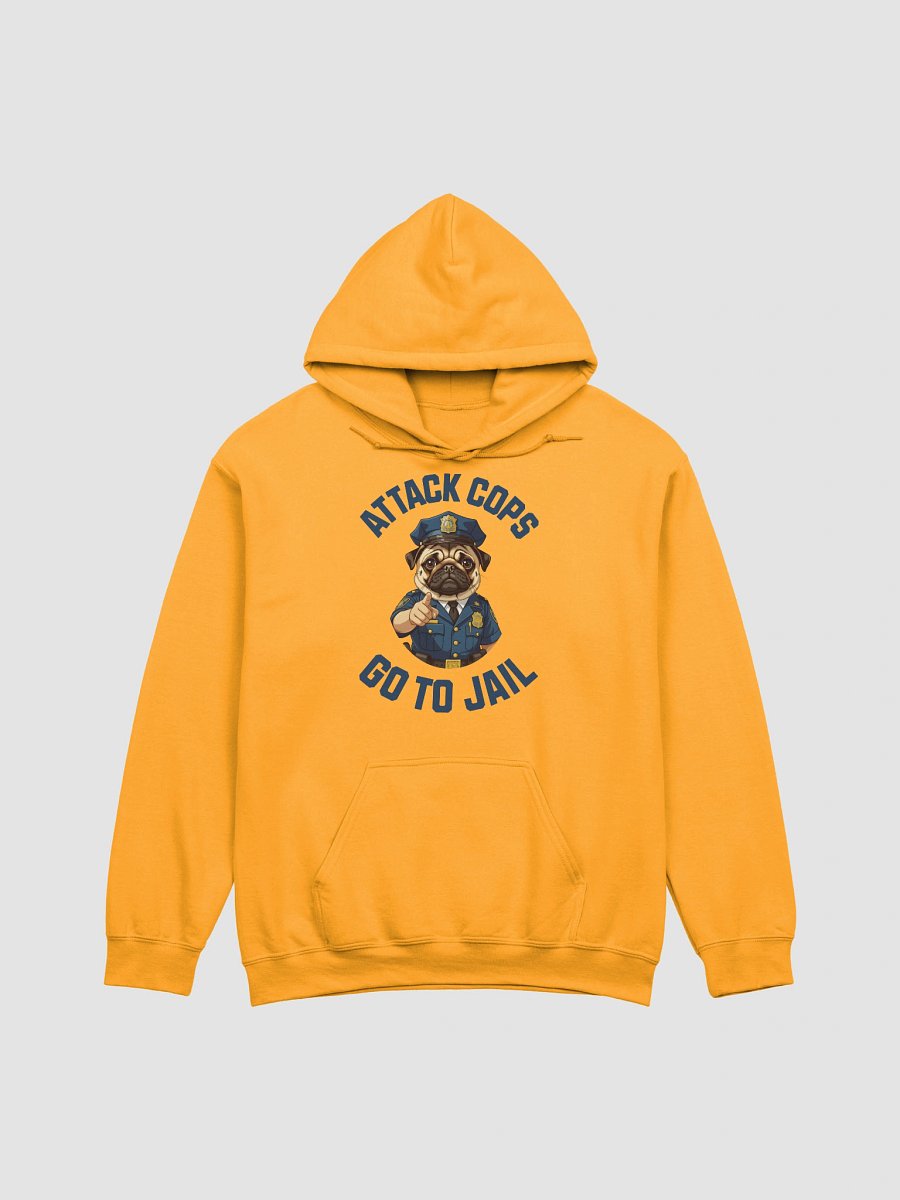 "Attack Cops Go to Jail" hoodie - blue ink product image (5)